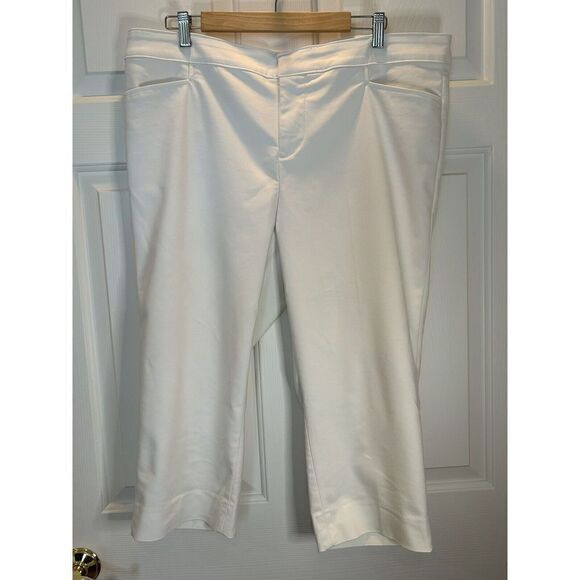 Chaps White Capris Pants Slimming Fit 16W - Picture 2 of 7